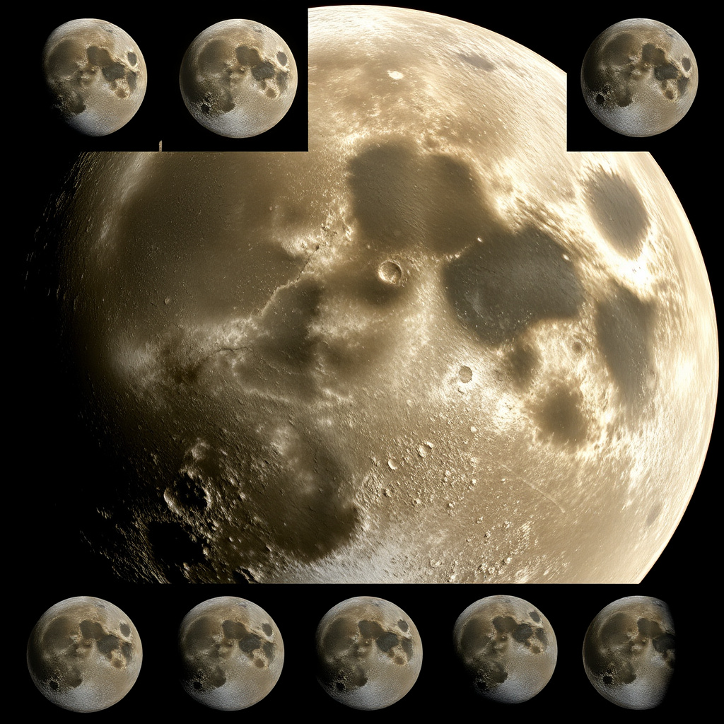 Detailed lunar surface photography compilation